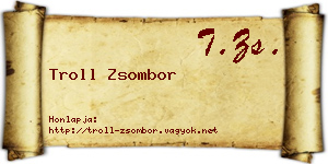 Troll Zsombor névjegykártya